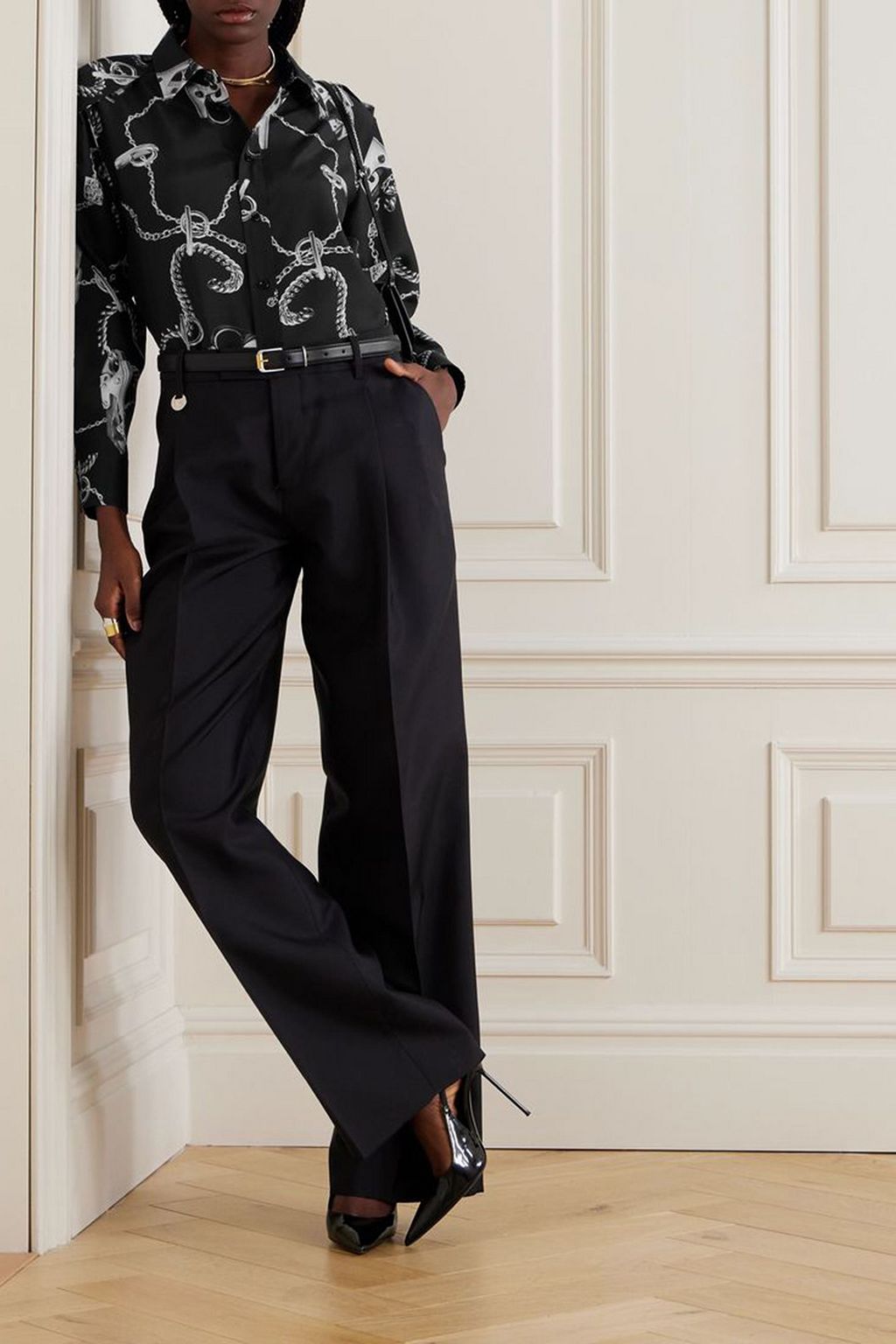 BURBERRY Printed silk shirt