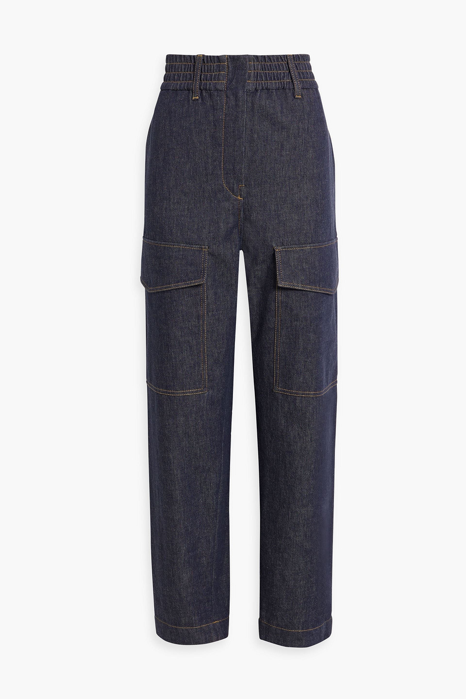 Brunello Cucinelli High-rise Tapered Jeans In Dark Denim