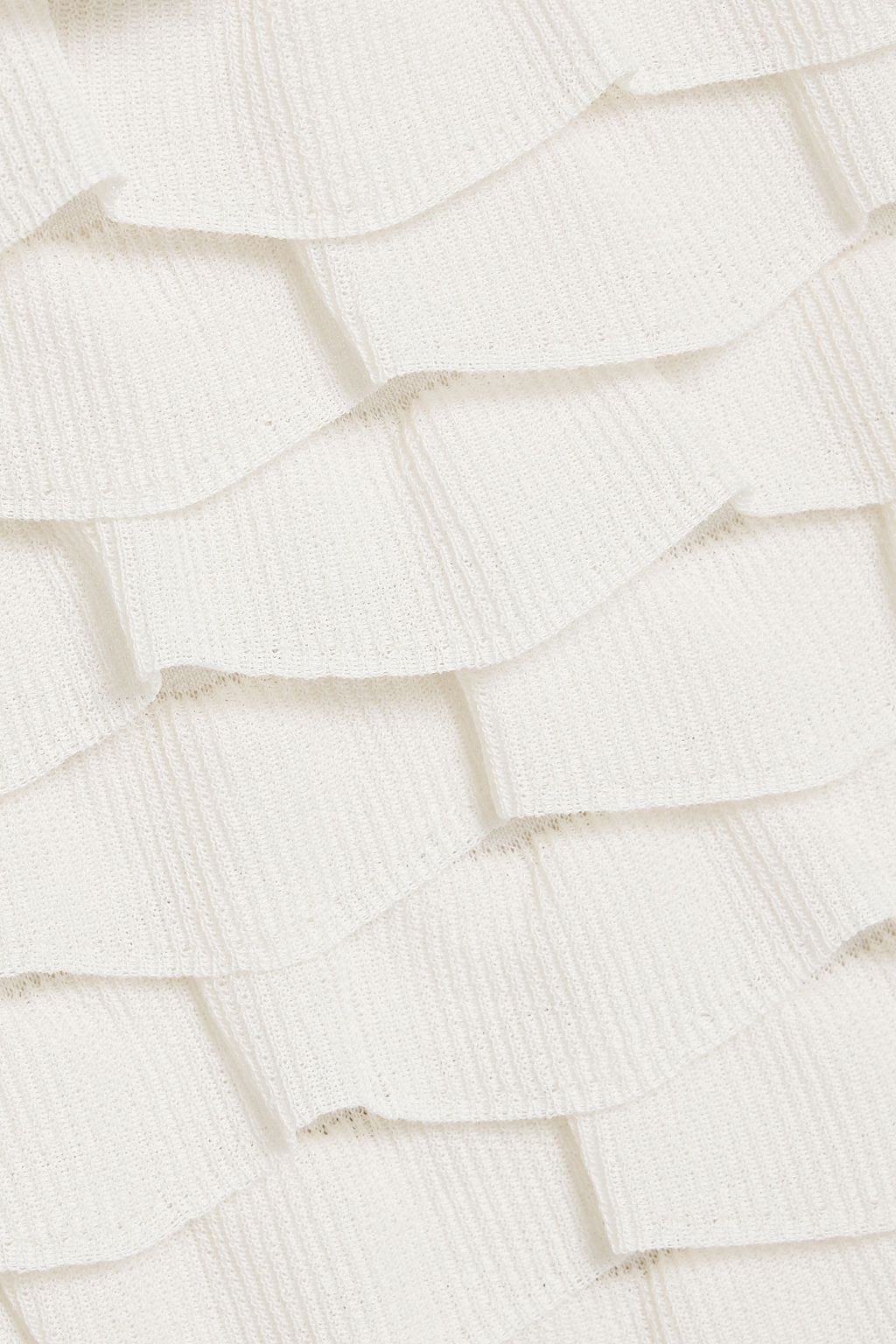 CHLOÉ One-shoulder cutout ruffled silk-blend midi dress