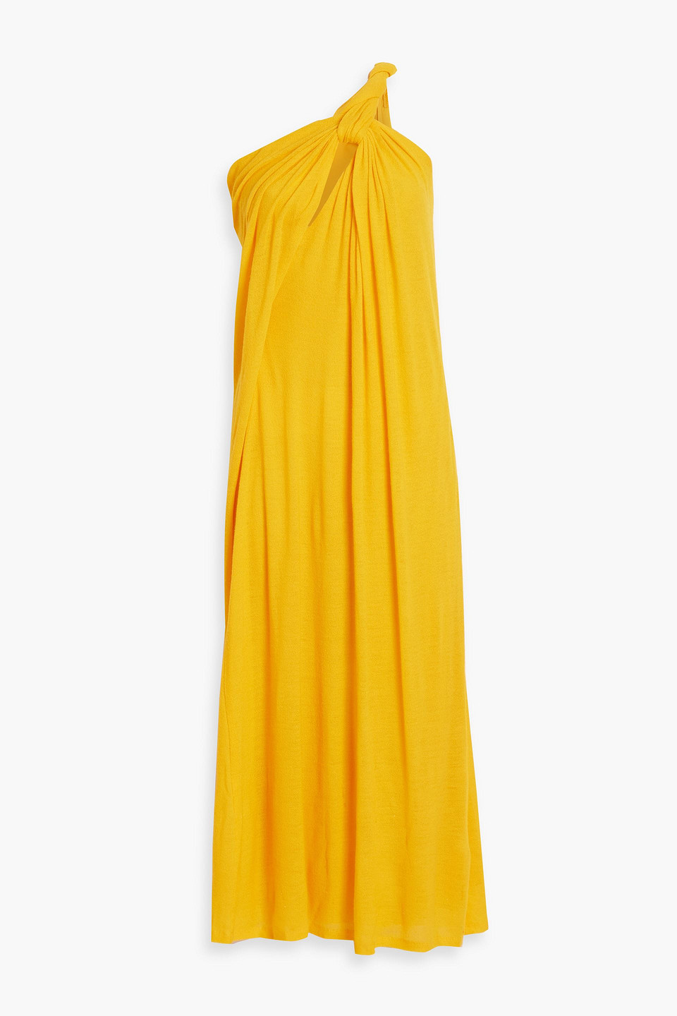 Chloé One-shoulder knotted pleated wool gown