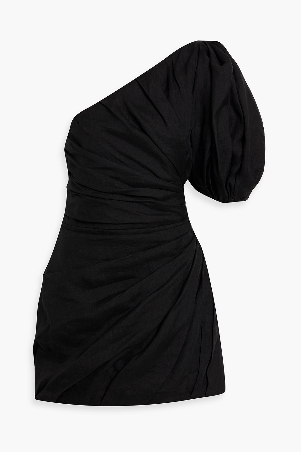 Chloé One-shoulder Cutout Ramie Mini Dress