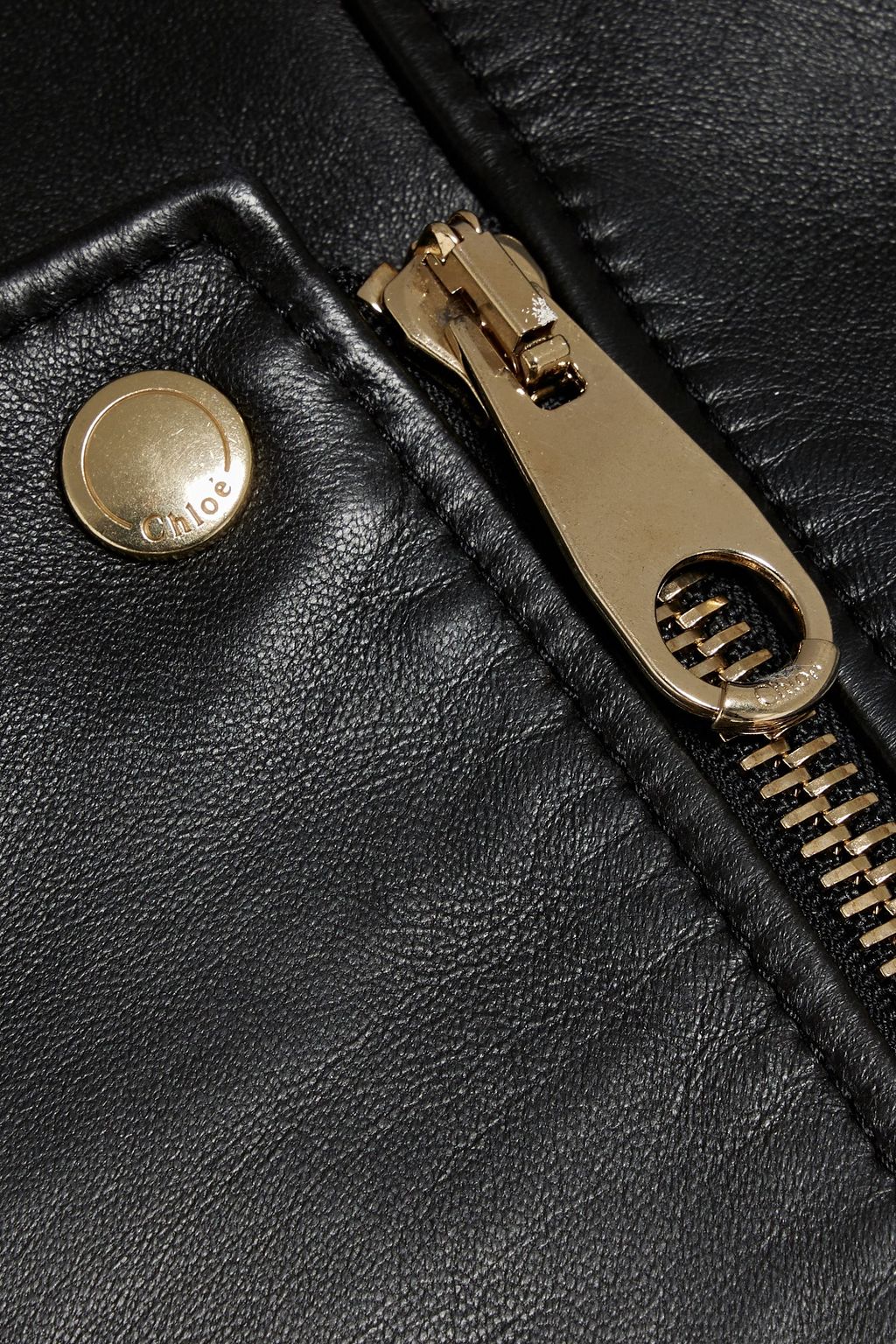 CHLOÉ Gathered leather biker jacket