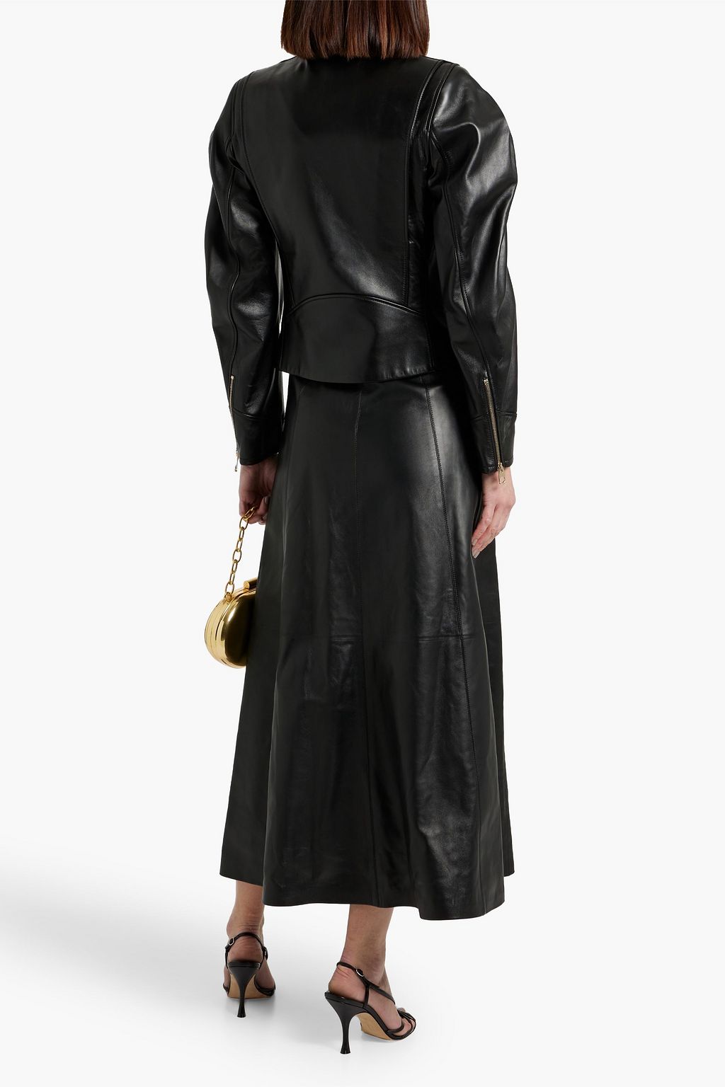 CHLOÉ Gathered leather biker jacket