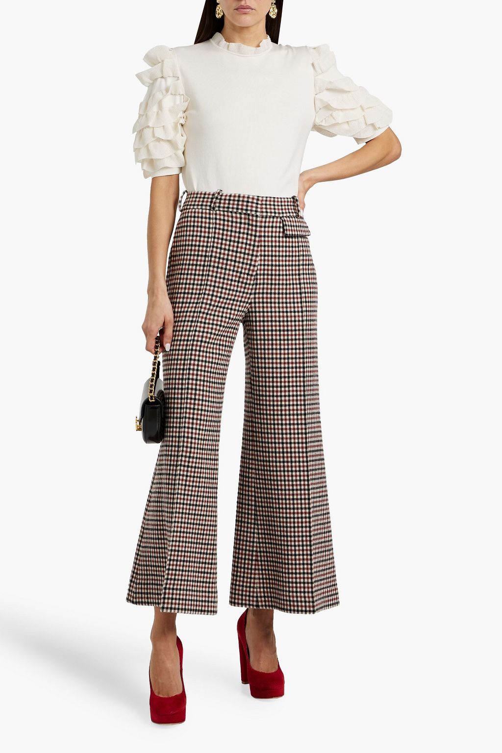 CHLOÉ Ruffled silk-blend top