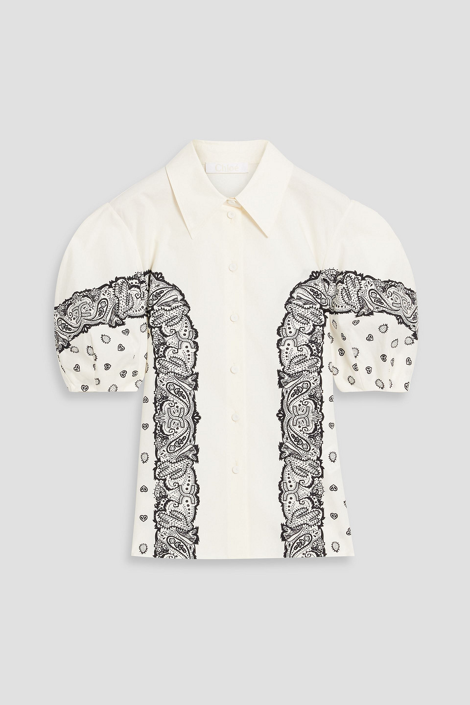 Chloé Paisley-print Cotton-poplin Shirt In Ivory