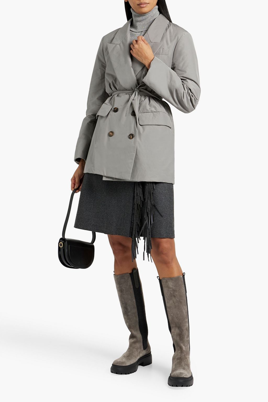 BRUNELLO CUCINELLI Double-breasted shell jacket