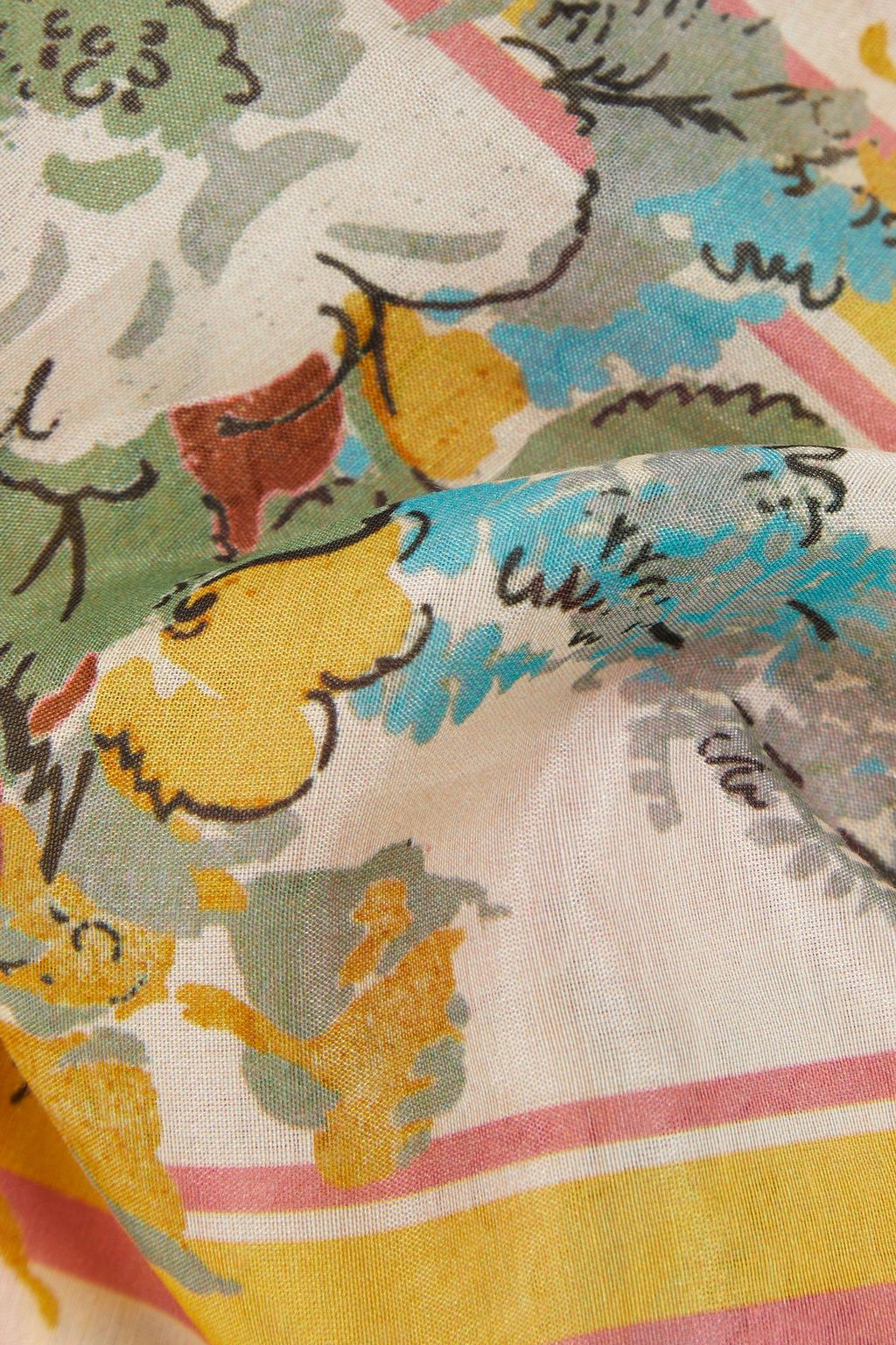 ZIMMERMANN Schal aus einer Baumwoll-Seidenmischung mit floralem Print