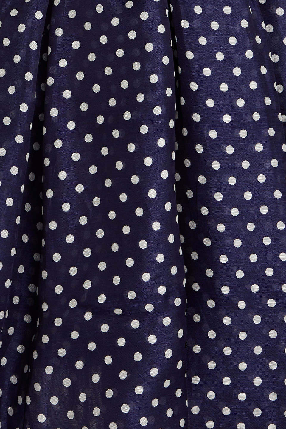 ZIMMERMANN POLKA-DOT LINEN AND SILK-BLEND HALTERNECK MIDI DRESS