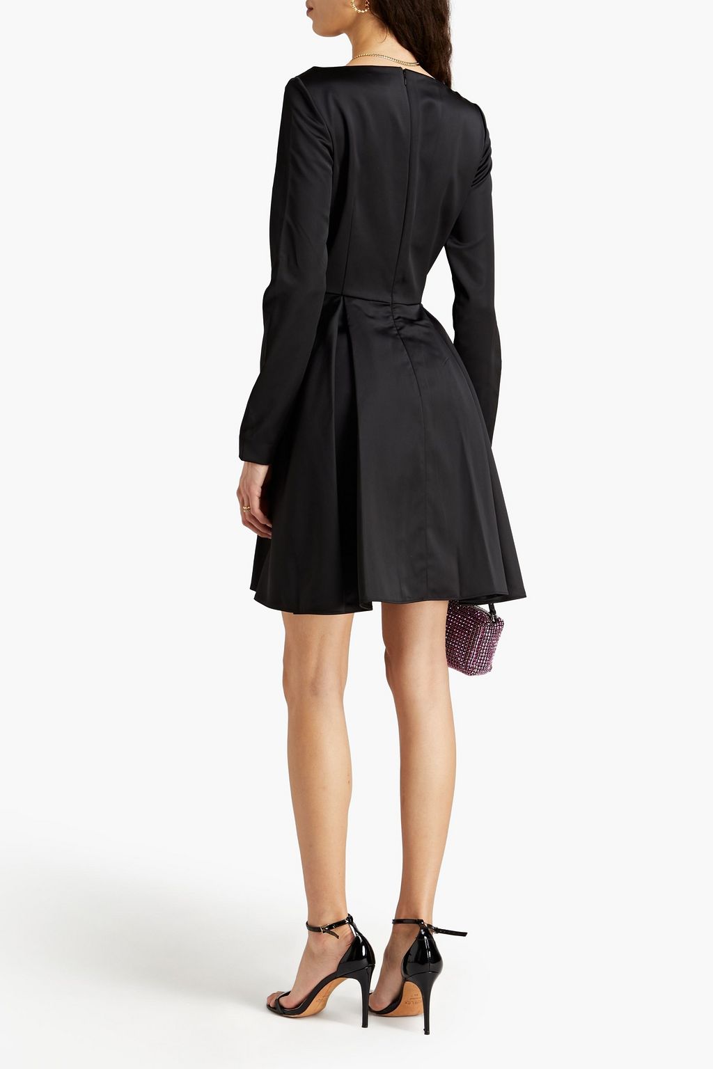 SARA BATTAGLIA Pleated satin mini dress