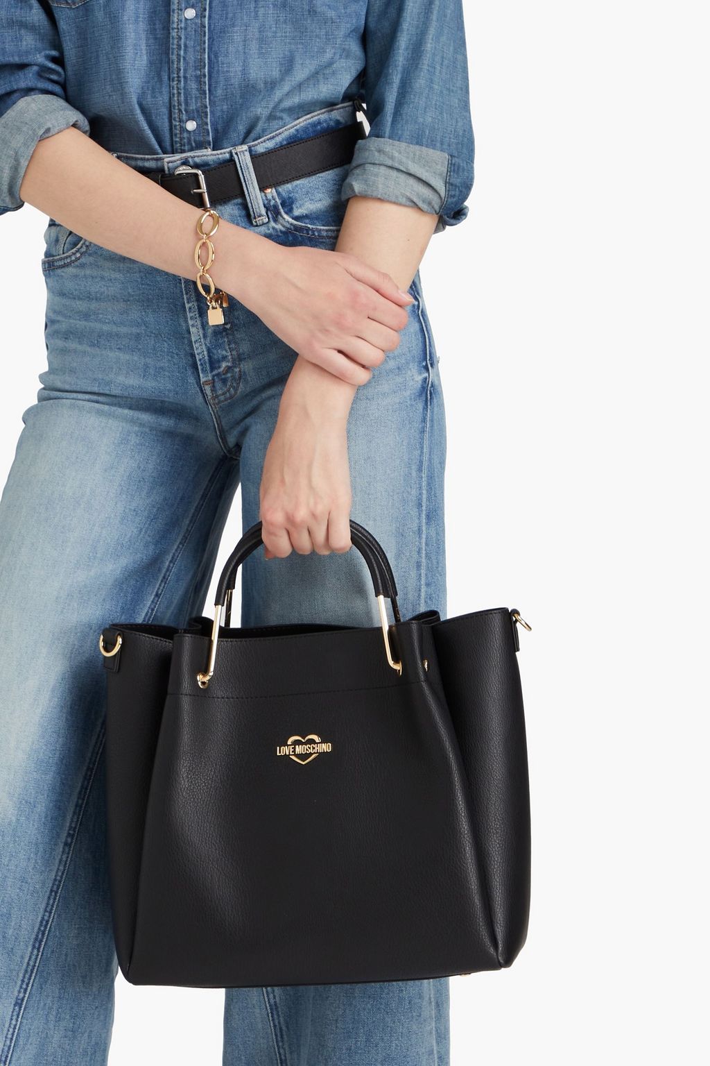 LOVE MOSCHINO Faux textured-leather tote