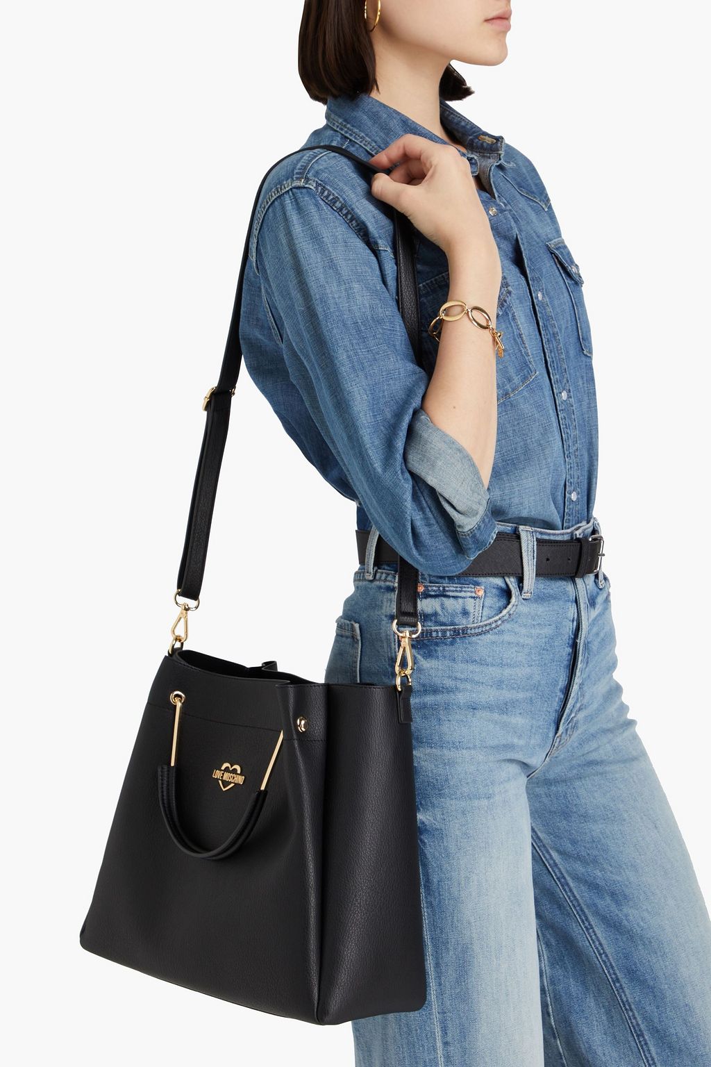 LOVE MOSCHINO Faux textured-leather tote