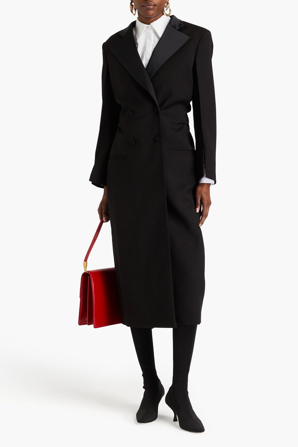 SARA BATTAGLIA Double-breasted twill coat
