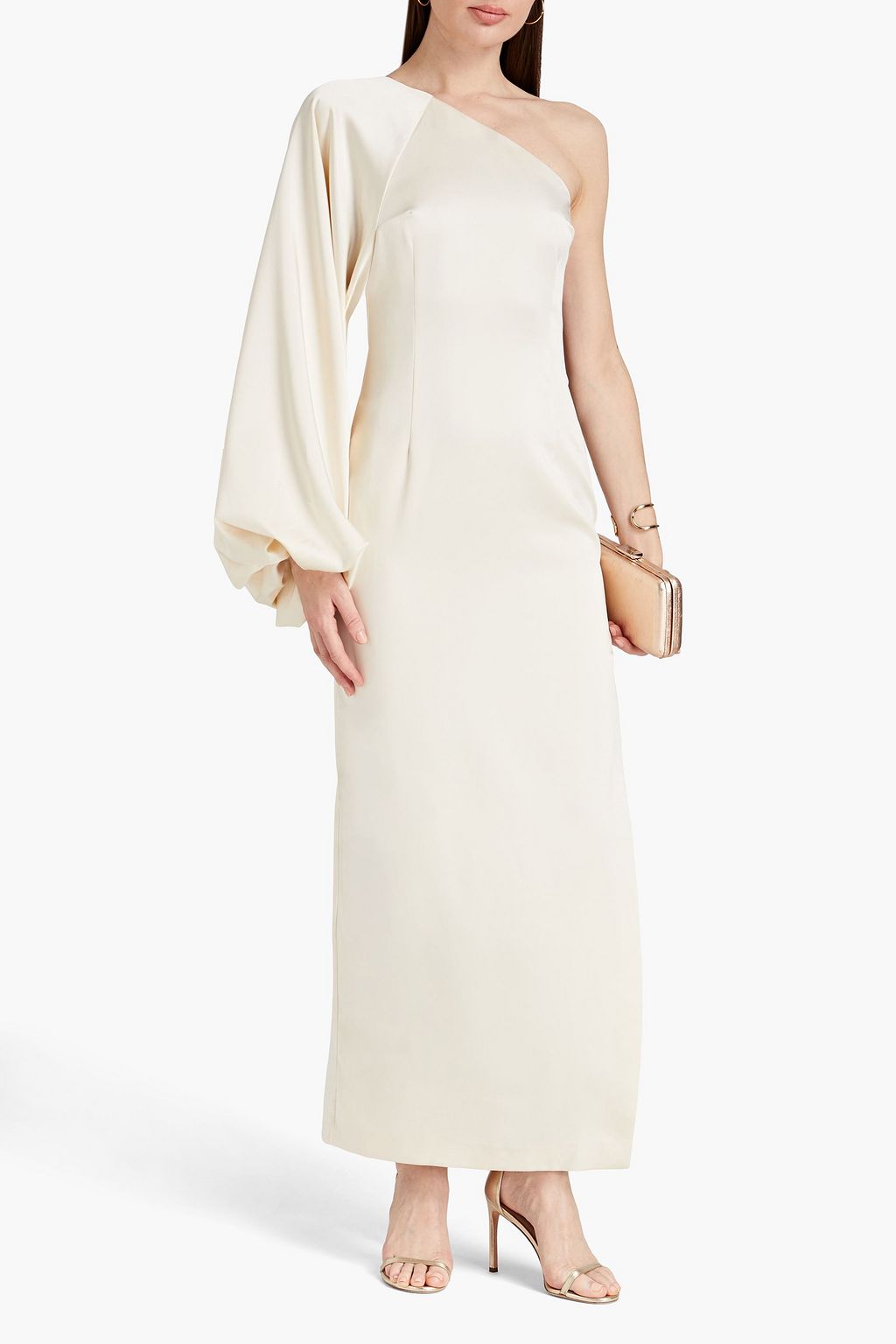 SARA BATTAGLIA One-sleeve satin gown