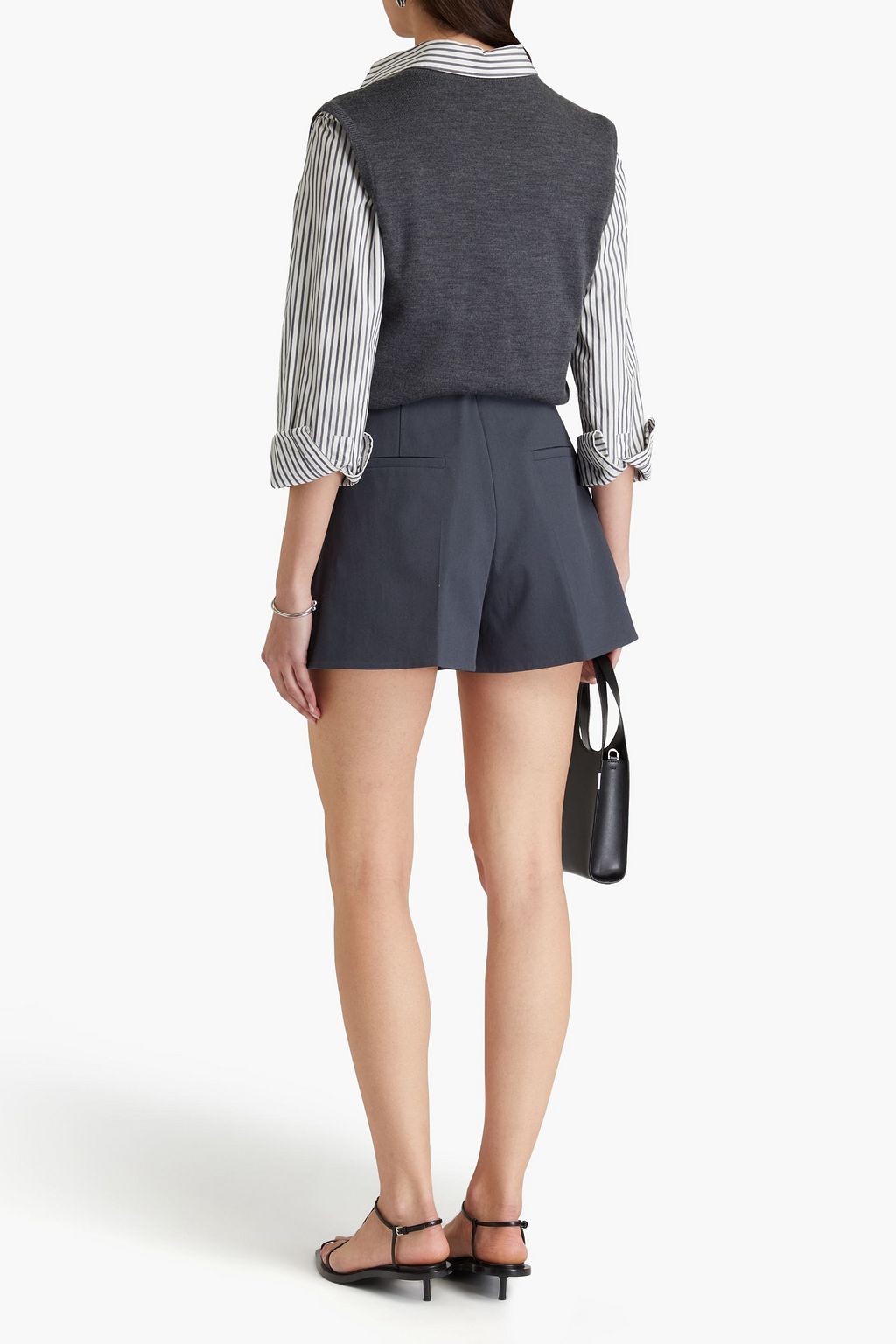TIBI Stretch-cotton twill shorts