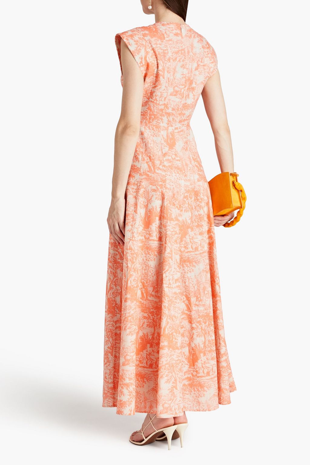 PHILOSOPHY DI LORENZO SERAFINI Printed linen and cotton-blend maxi dress