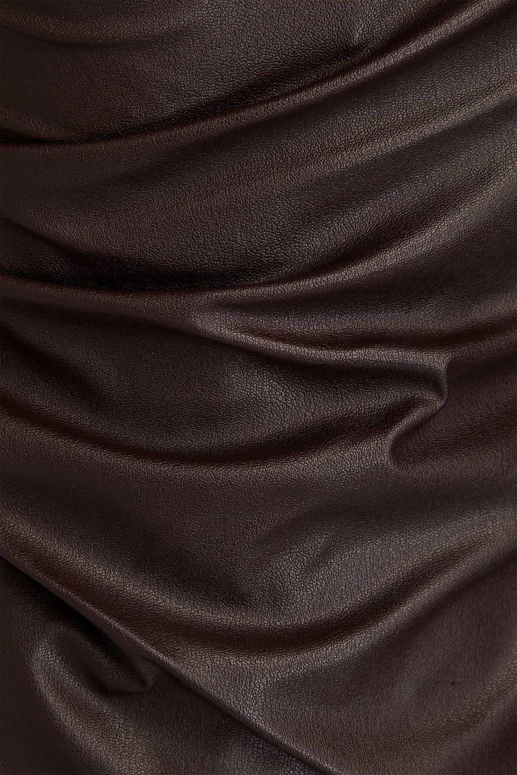 HELMUT LANG Draped faux leather mini dress