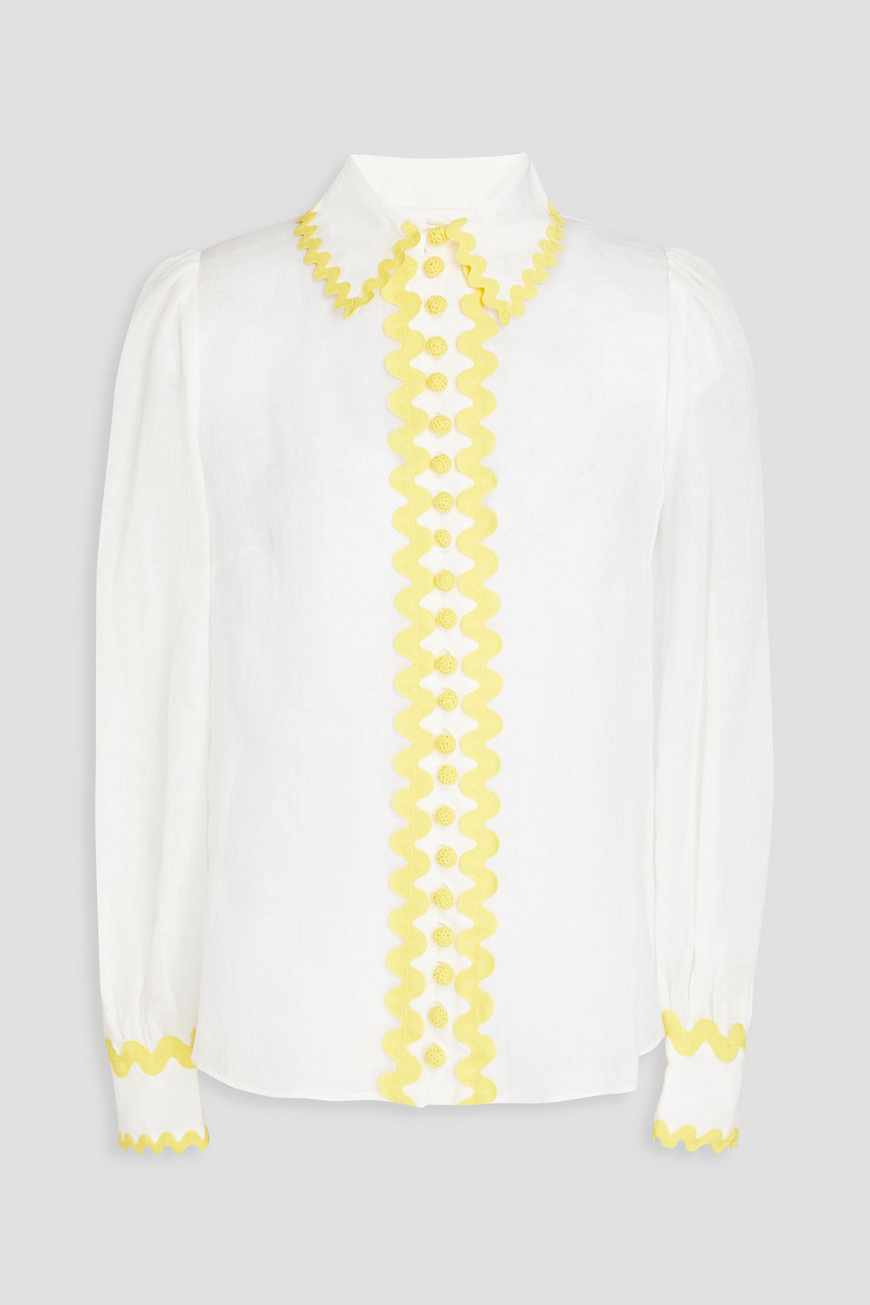 Zimmermann Cira Crochet-button Shirt In Ivory