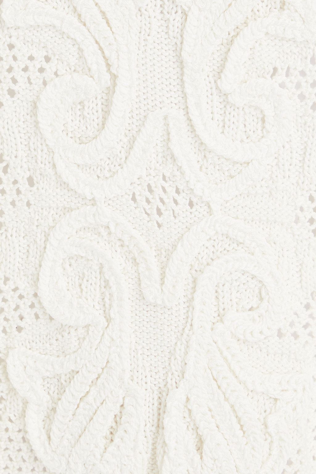 ALBERTA FERRETTI Pointelle-knit cotton sweater