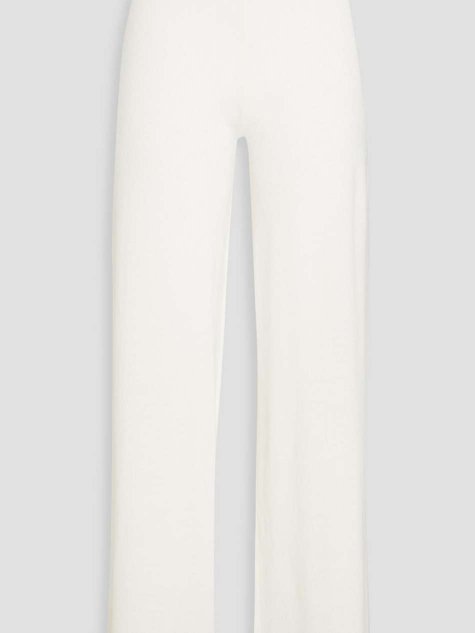 two-tone merino wool wide-leg pants