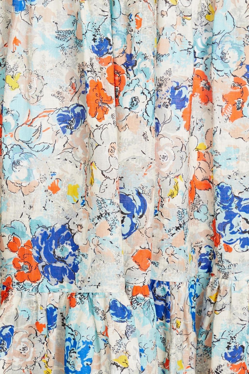ZIMMERMANN Strapless cutout knotted floral-print linen maxi dress