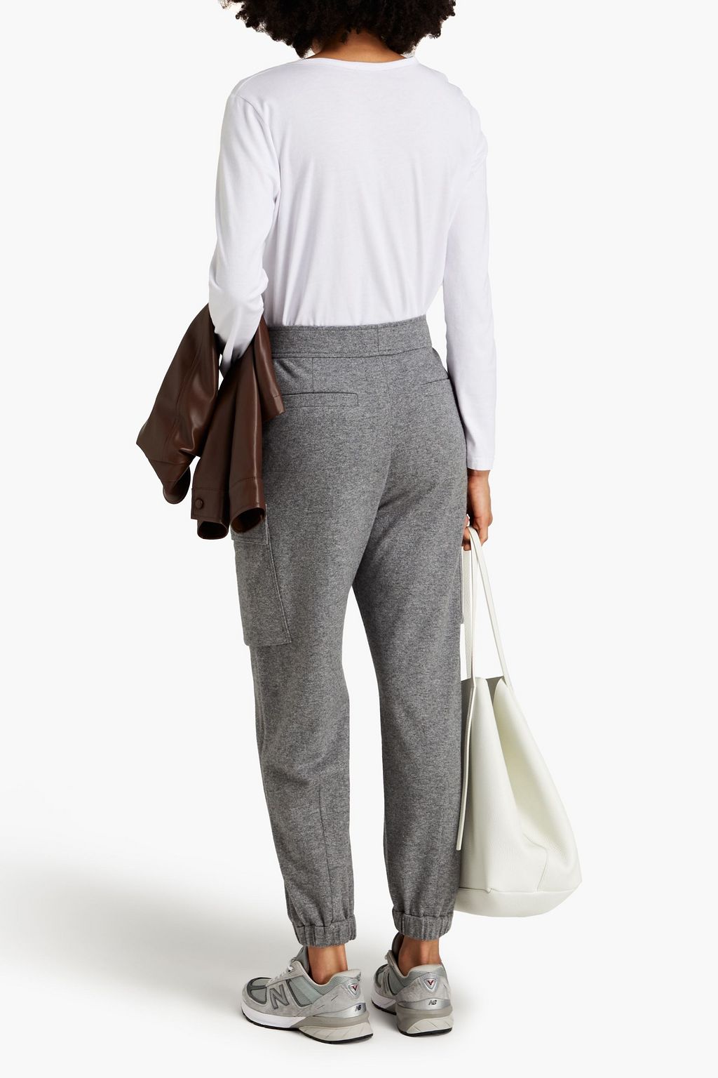 BRUNELLO CUCINELLI Mélange cashmere track pants