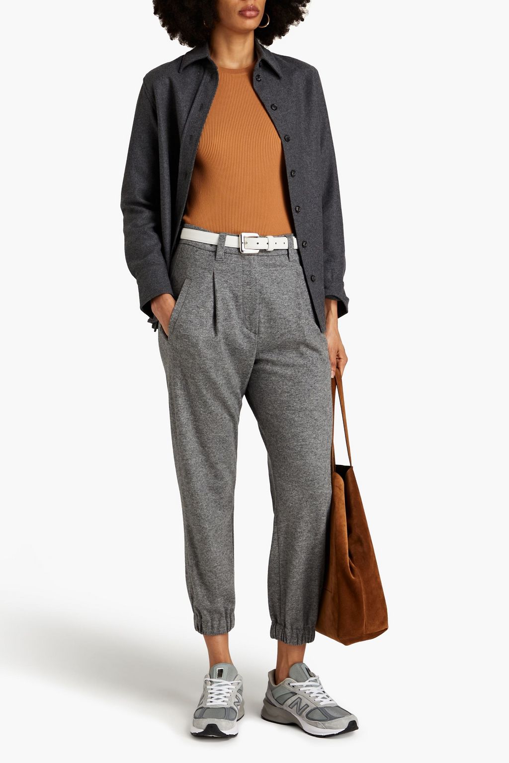 BRUNELLO CUCINELLI Mélange cashmere track pants