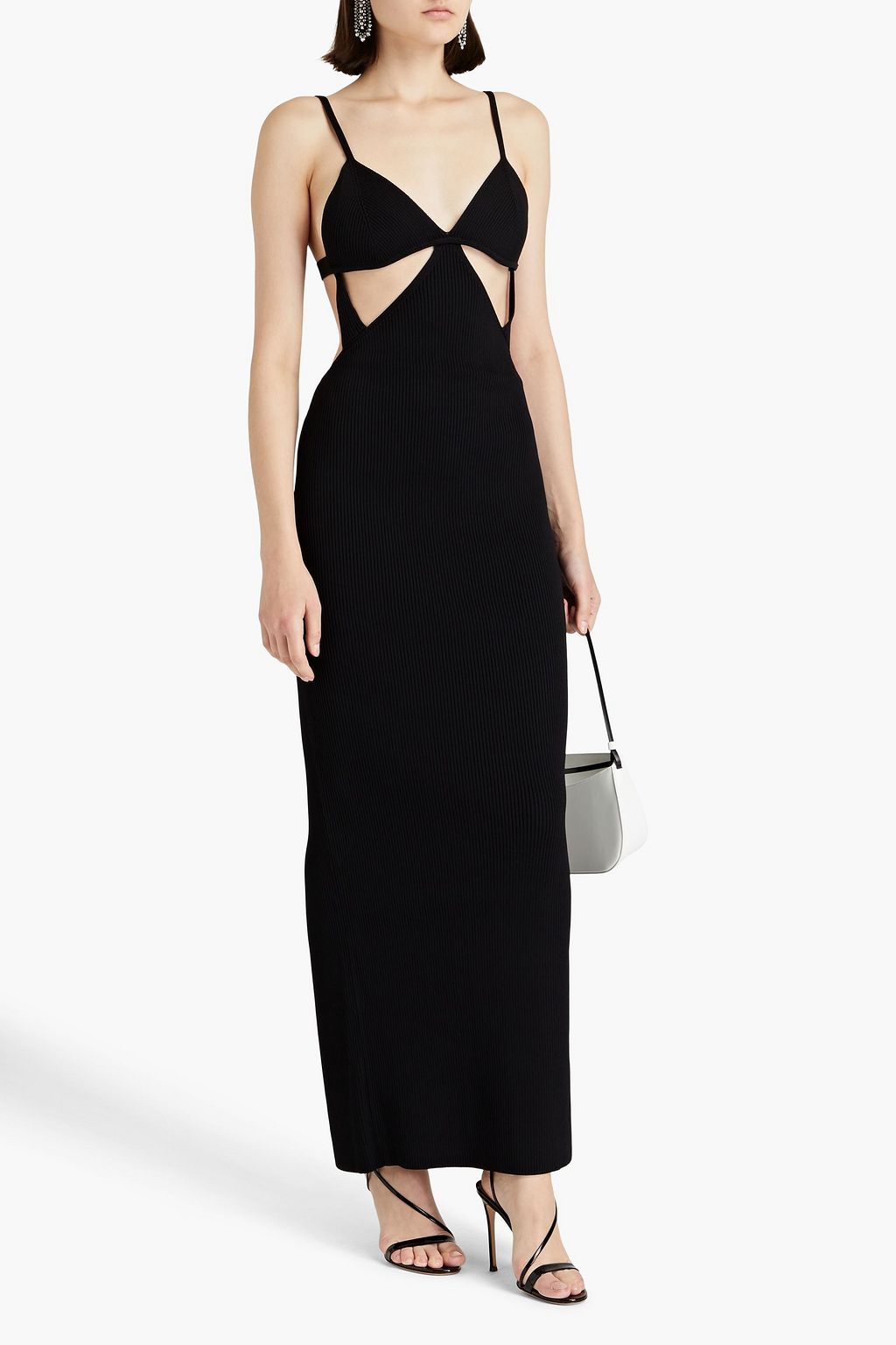RETROFÊTE Sinclair cutout ribbed-knit maxi dress