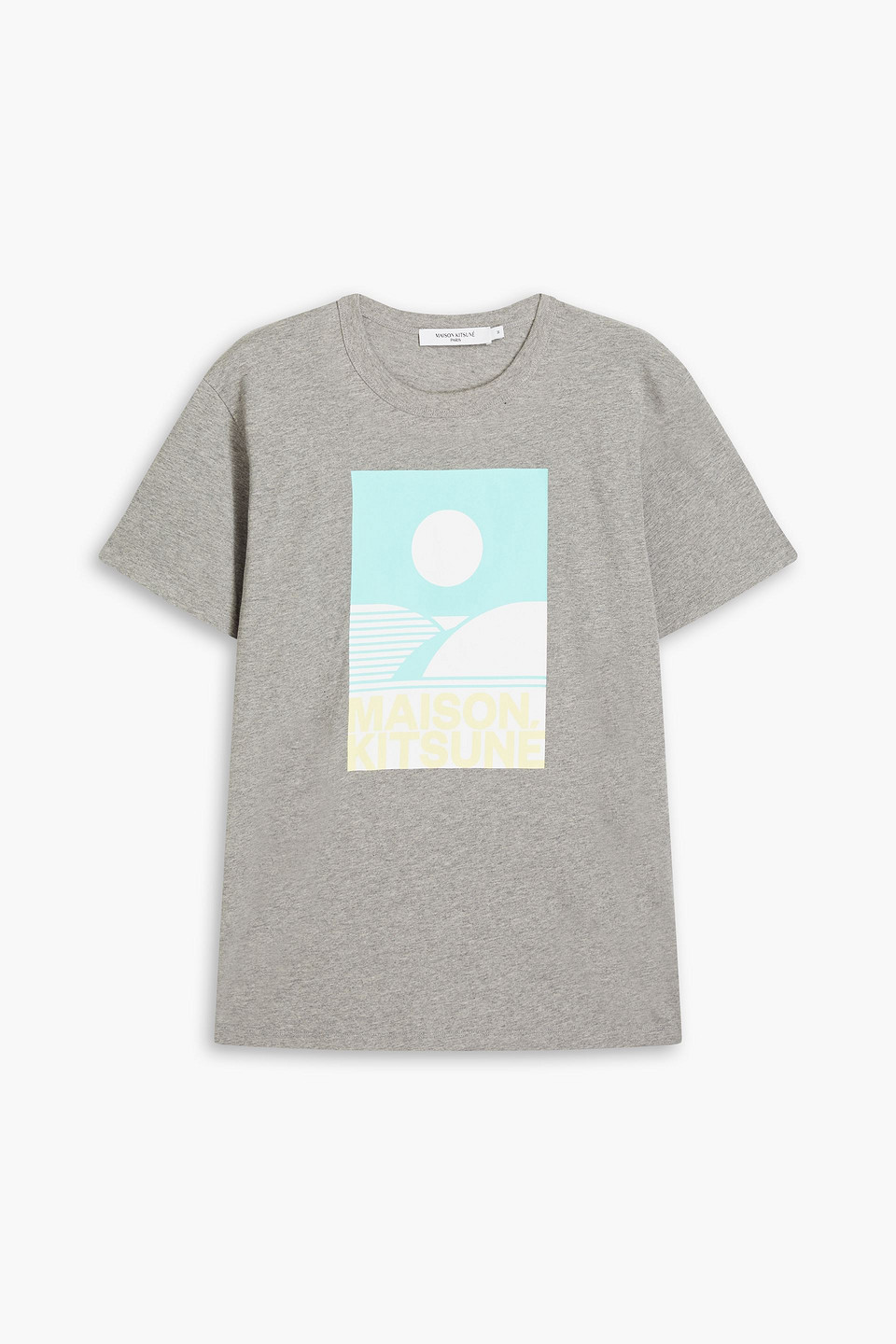 Maison Kitsuné Printed Cotton-jersey T-shirt In Gray