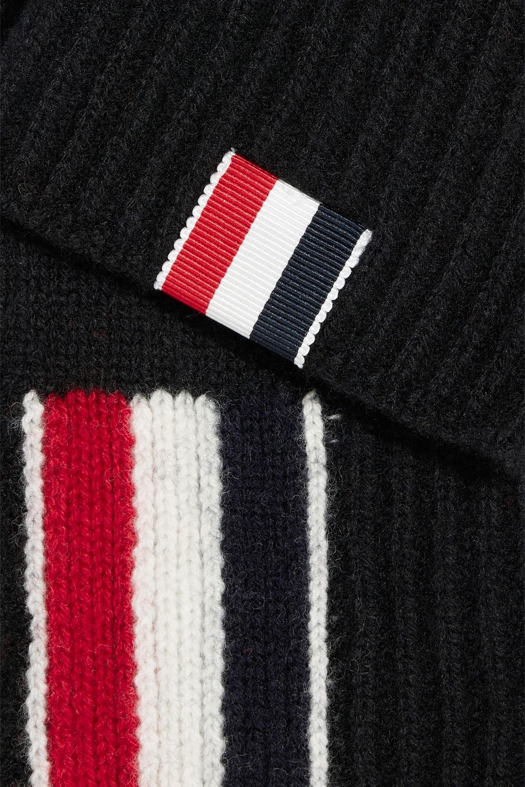 THOM BROWNE Striped merino wool gloves