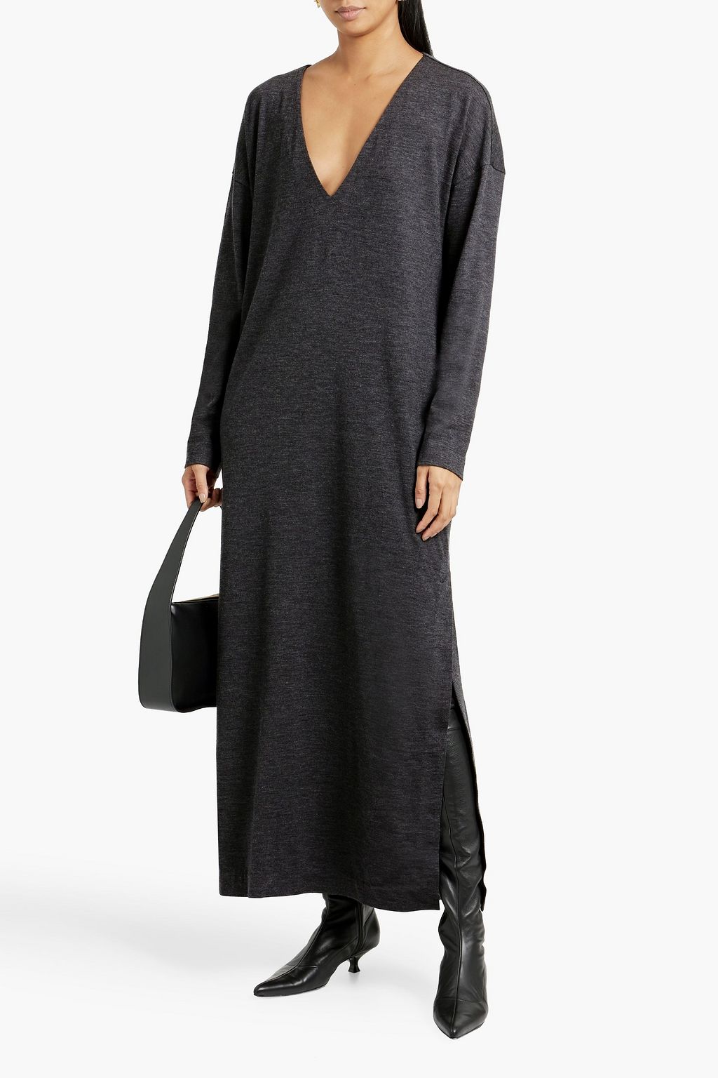 BRUNELLO CUCINELLI Wool-blend jersey maxi dress