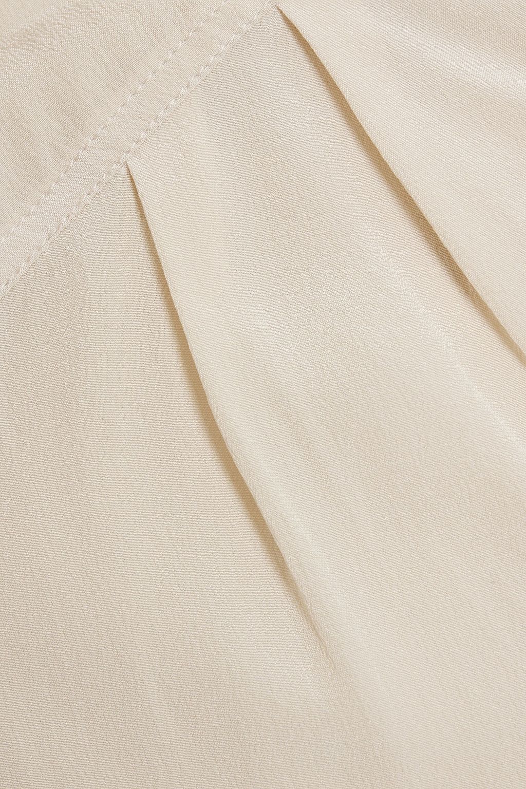 BRUNELLO CUCINELLI Bead-embellished pleated silk-chiffon blouse