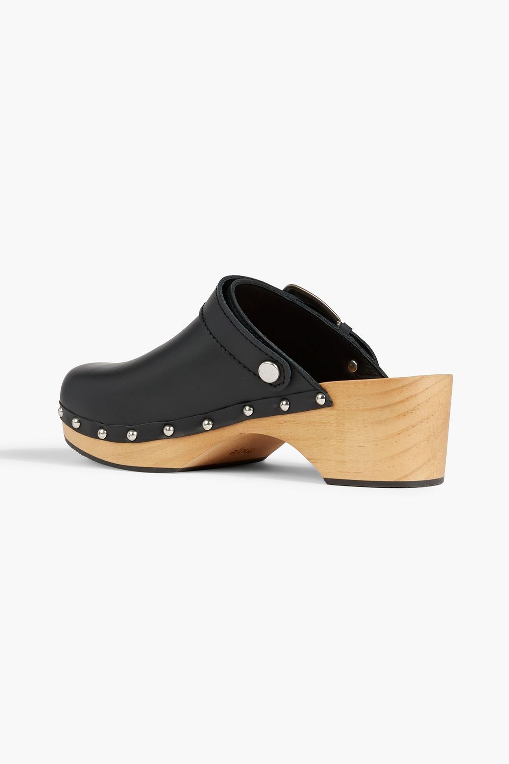 MAJE Buckled leather clogs