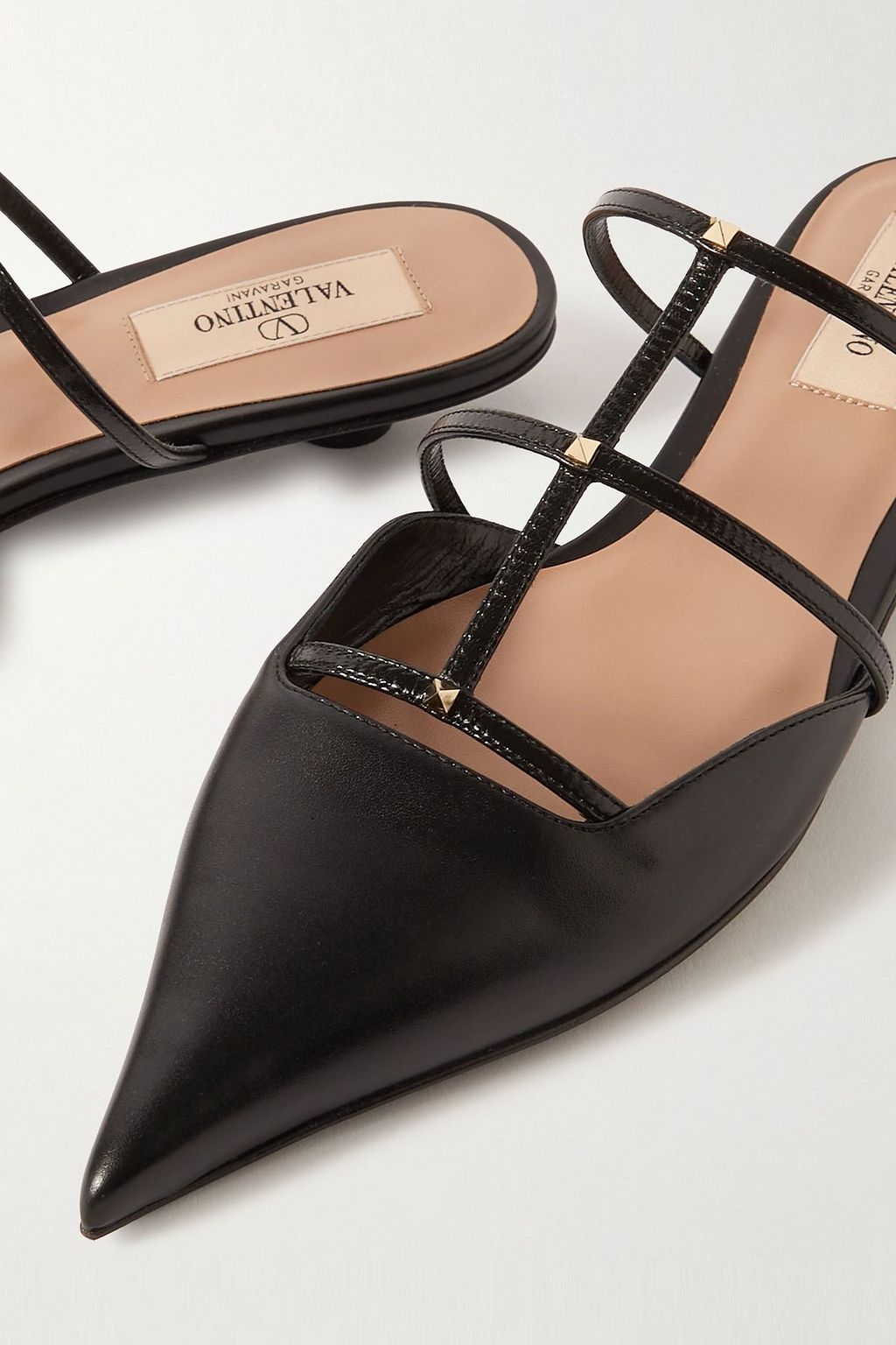 VALENTINO GARAVANI حذاء ميول Rockstud من الجلد المزركش بكعب 20 مم