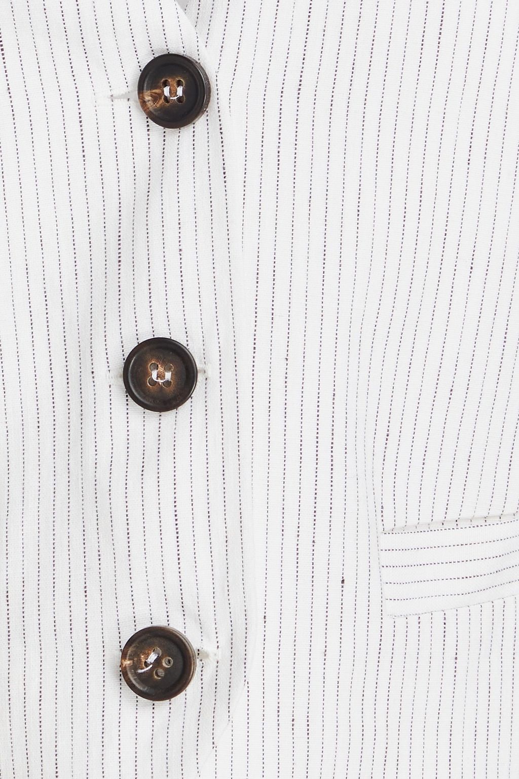 BRUNELLO CUCINELLI فيست قصير من مزيج الكتان بتصميم مقلّم ومزيّن بالخرز