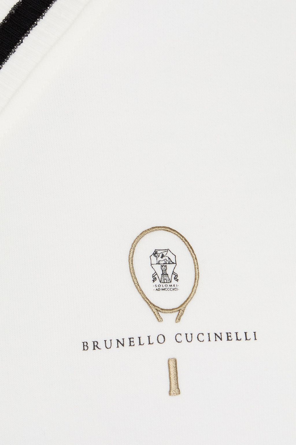 BRUNELLO CUCINELLI سويتشيرت من قماش قطن تيري فرنسي مطاطي مزيّن بطبعات وزخارف