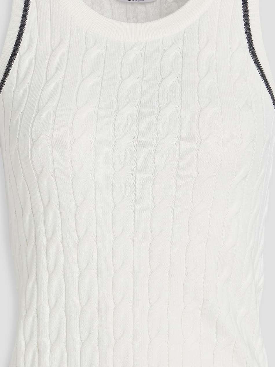 cable-knit cotton tank