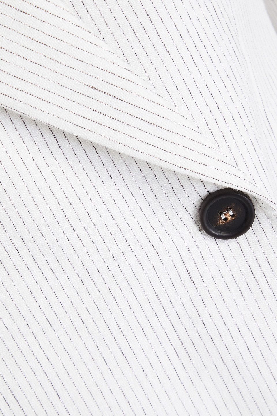BRUNELLO CUCINELLI BEAD-EMBELLISHED PINSTRIPED LINEN-BLEND BLAZER