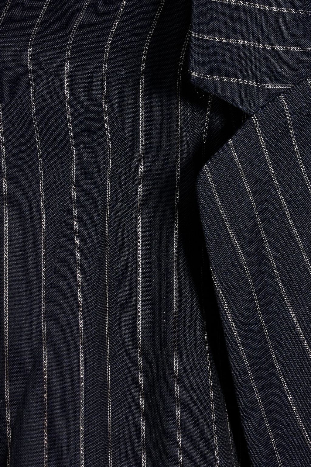 BRUNELLO CUCINELLI Metallic pinstriped cotton-blend blazer