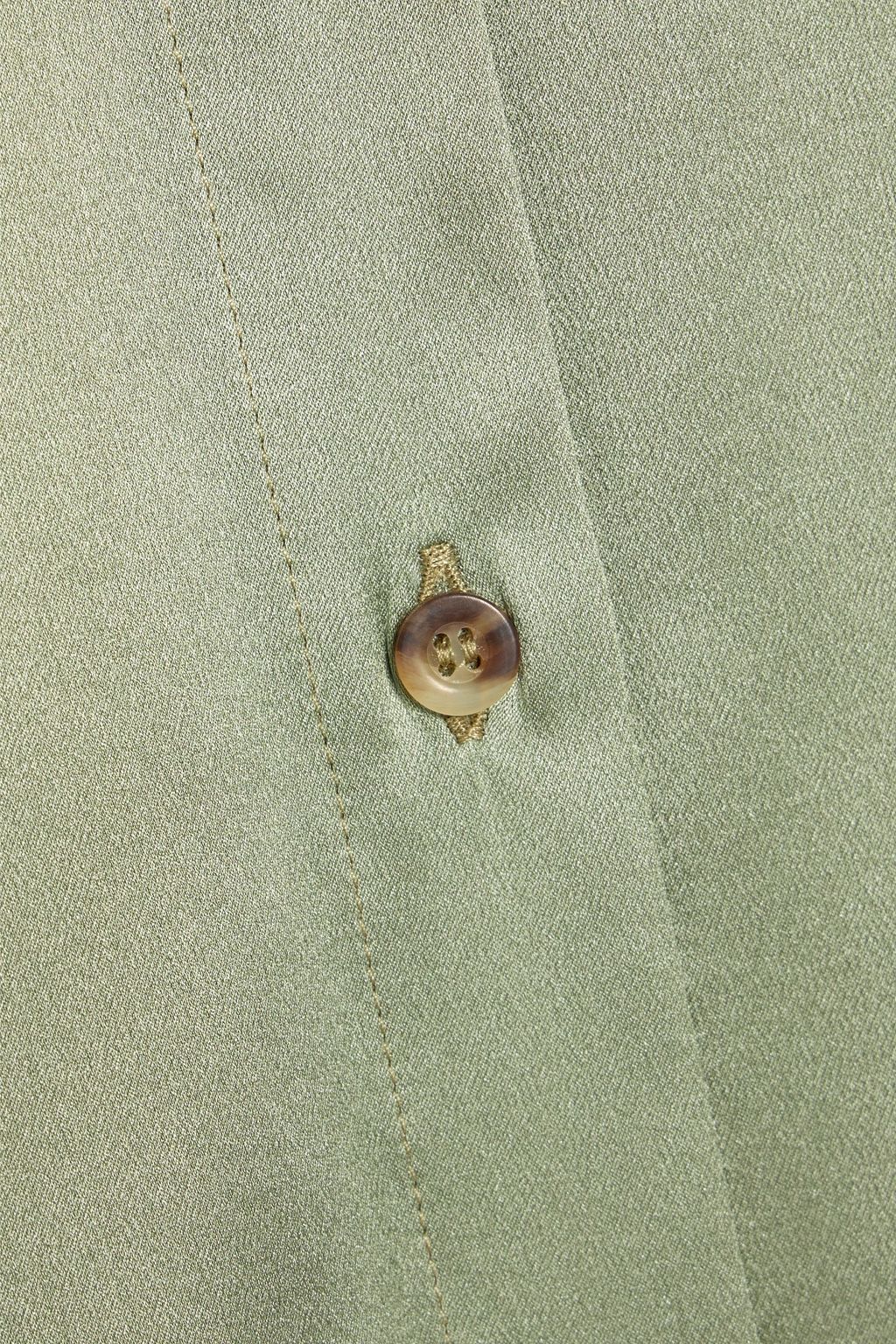 BRUNELLO CUCINELLI Oversized bead-embellished stretch-silk satin shirt