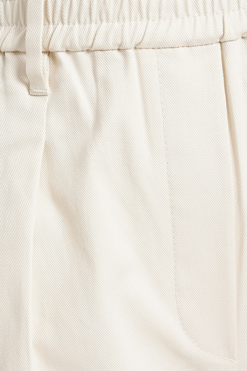 Brunello Cucinelli Pleated Cotton-blend Twill Tapered Pants In Cream