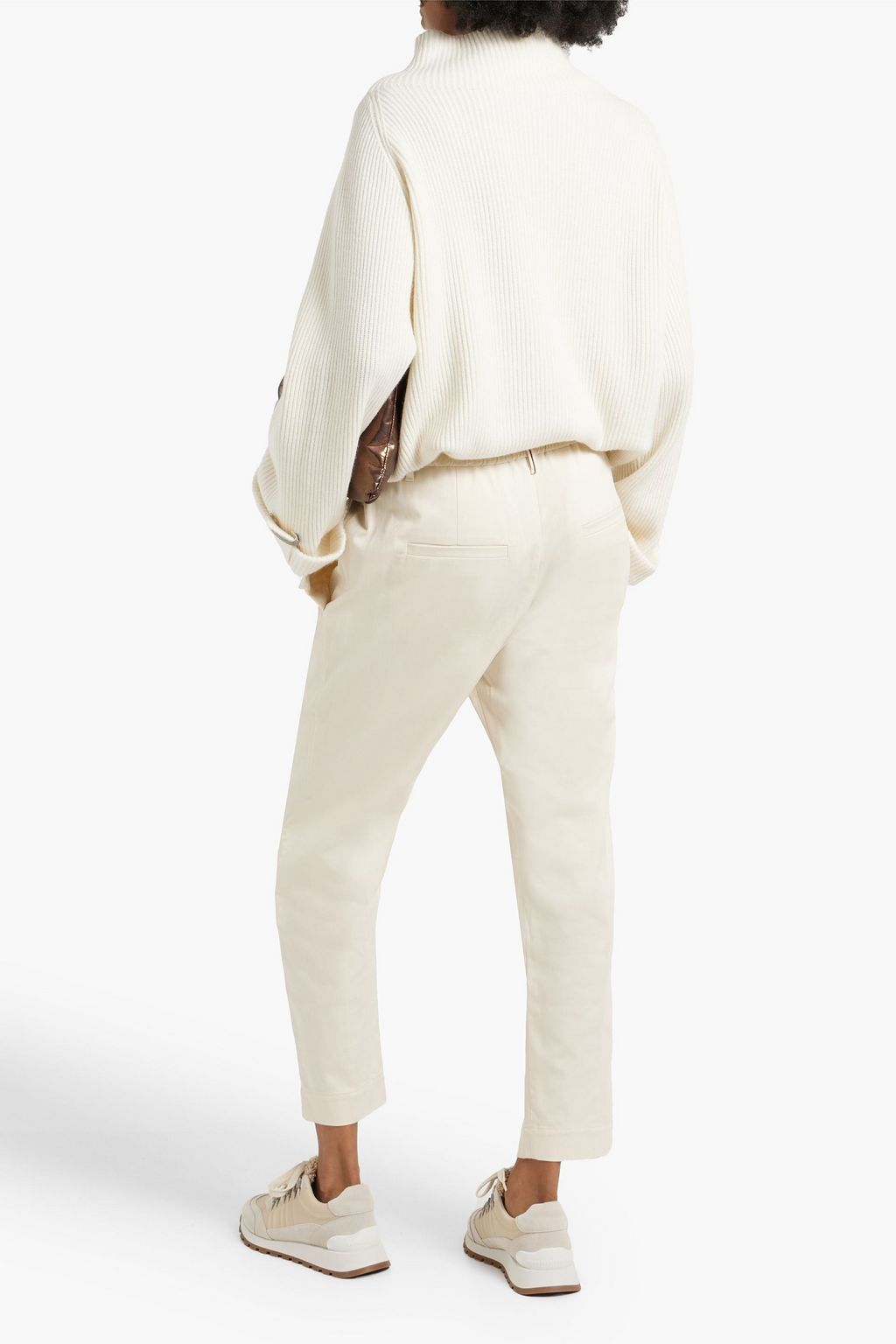 BRUNELLO CUCINELLI Pleated cotton-blend twill tapered pants