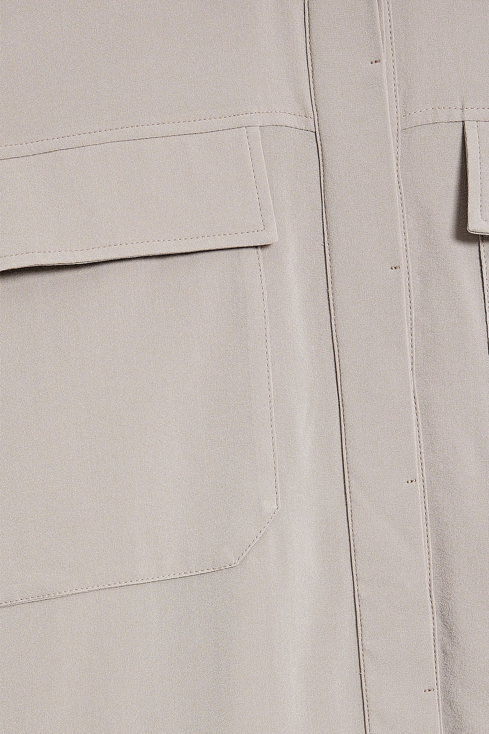 Brunello Cucinelli Bead-embellished Silk Crepe De Chine Shirt In Mushroom