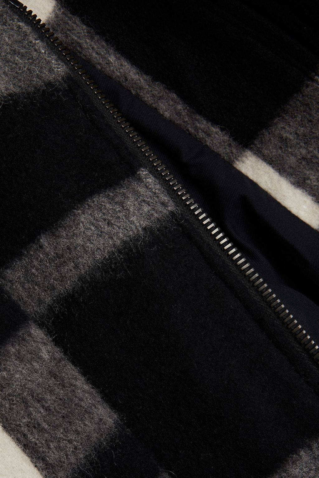 MAISON KITSUNÉ Checked brushed-felt and wool-blend bomber jacket