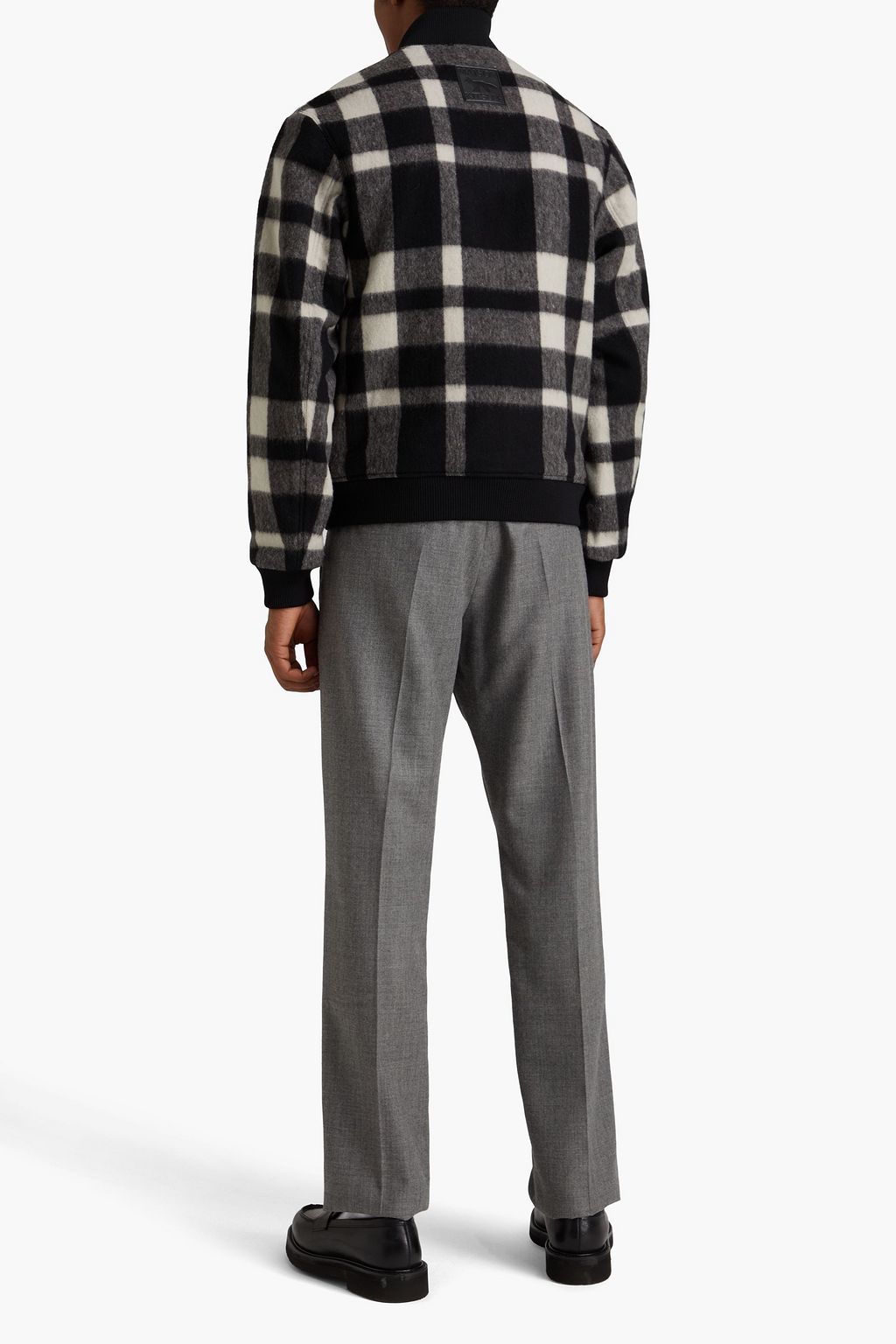 MAISON KITSUNÉ Checked brushed-felt and wool-blend bomber jacket