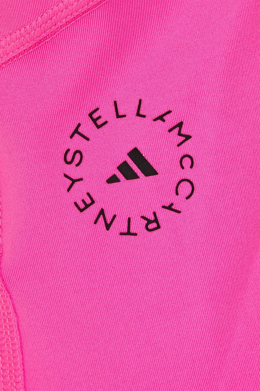 ADIDAS BY STELLA MCCARTNEY بلوزة بدون أكمام مصنوعة من الجيرسي المطاطي ومزينة بطبعة شعار العلامة