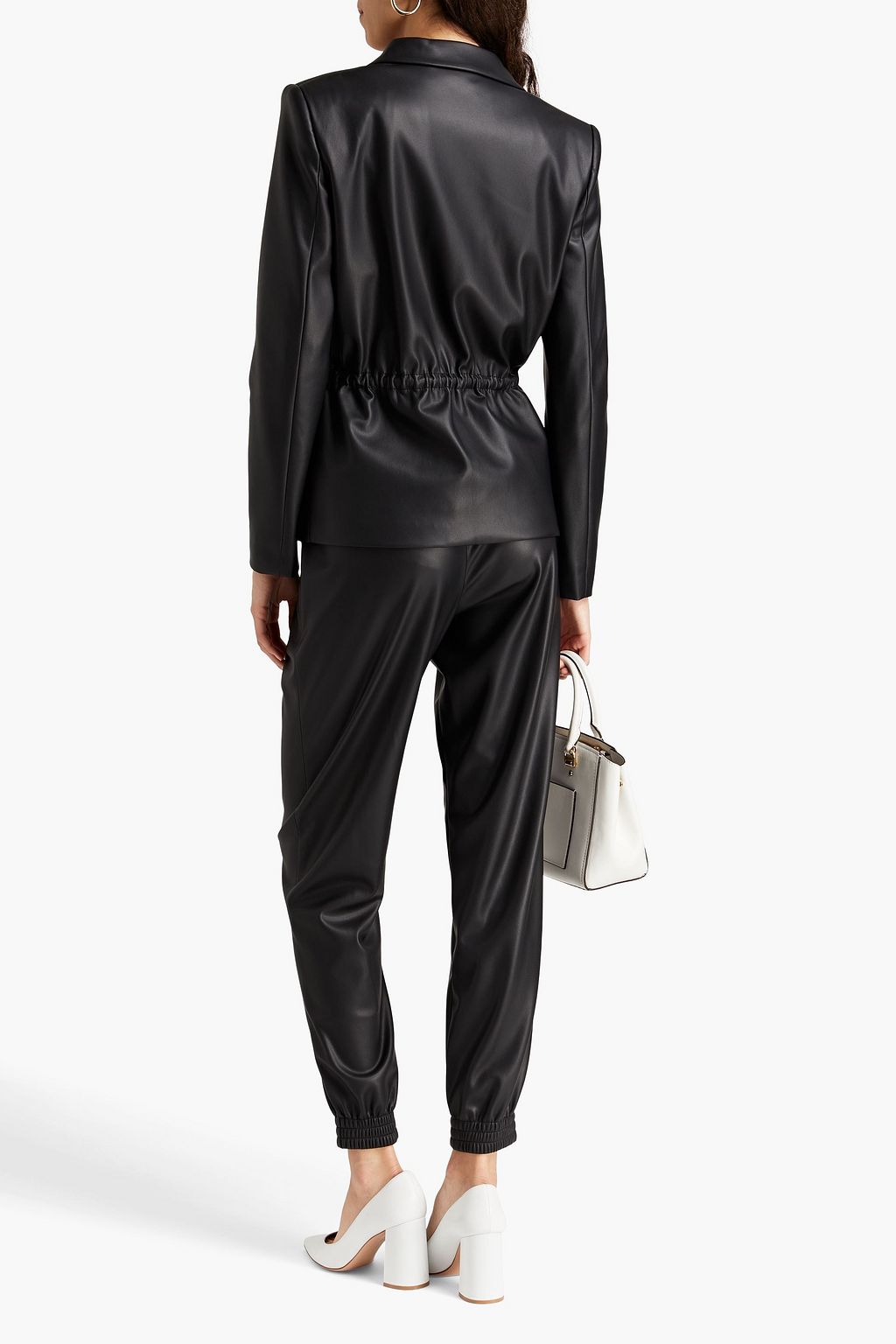 BOUTIQUE MOSCHINO 인조 가죽 테이퍼드 팬츠
