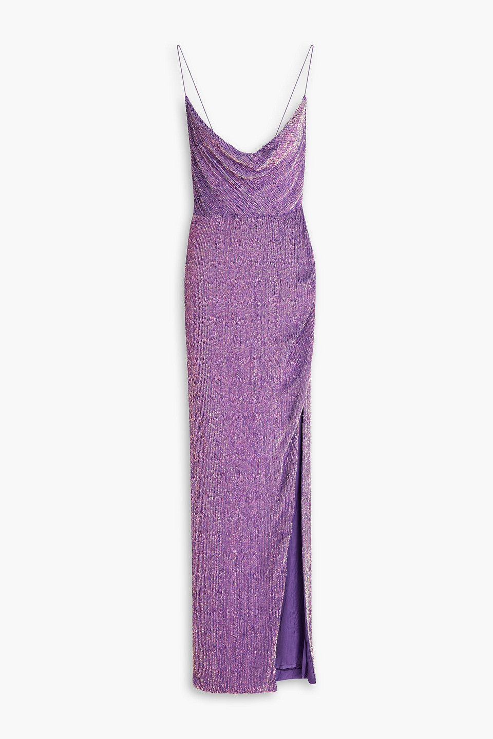 Shop Retroféte Katya Sequined Chiffon Gown In Lavender