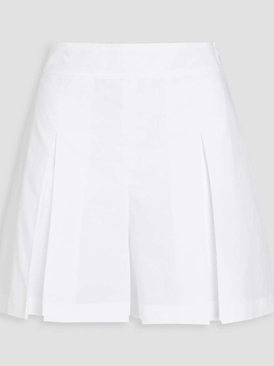 pleated cotton shorts