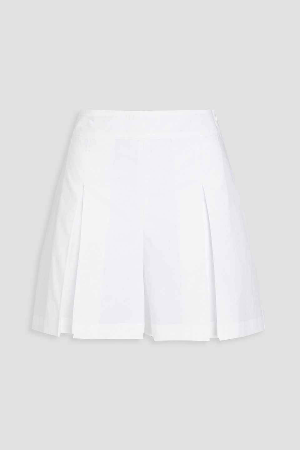 Boutique Moschino Pleated Cotton Shorts In White