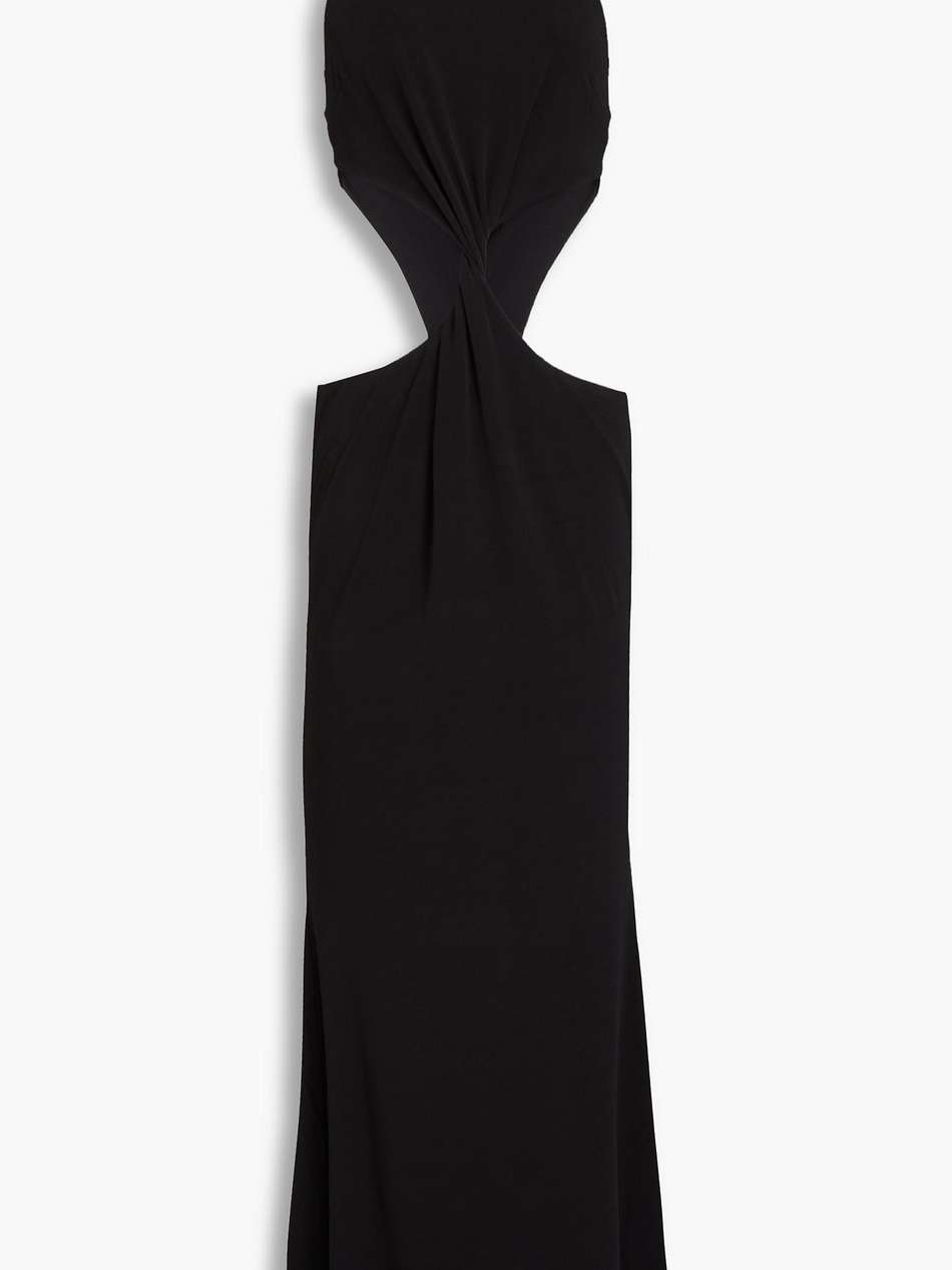 raven cutout jersey halterneck maxi dress